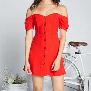 Eggie off the shoulder red dress